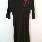 Johnny Was Dress Floral Roses Embroidered on Black Background Dress Sz XS GUC Photo 11