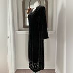 J.Jill Velvet Maxi Dress with Skirt Panel V-Neck Chocolate Brown Size S Photo 3