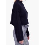 Free People Forest Cropped Black Oversized Pullover Mock Neck Sweater XS Photo 1