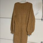 Strut & Bolt  SOFT FUZZY SWEATER DRESS BUTTON DOWN DIAMOND BUTTONS LARGE TAN Photo 6