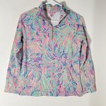 Lilly Pulitzer Pink Palms Bamboo Popover 1/2 Zip Sz XS Photo 0