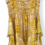 Ramy Brook S Ethereal mini dress vibrant leopard print ruffle Yellow Flutter Photo 4