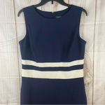 Ralph Lauren LAUREN  Navy with Cream Stripes Flare Bottom Shift Dress Size 10 Photo 7
