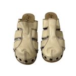 Free People New  Libra Leather Fisherman Wedge Wooden Clogs Photo 7