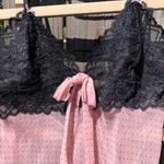 Victoria's Secret Vintage VS Sexy Little Thing Pink/Black Polka Dot Teddy L Photo 2