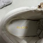 ALDO White Wedge High Top Sneakers Quilted Gold Accent Size 6.5 SEE DESCRIPTION Photo 2