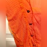 Free People  orange peasant top with lace and ruffle trim Photo 2