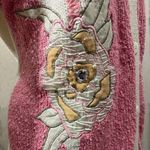 Vintage‎ cardigan floral bloomcore 90s 80s unique medium knit barbie core Pink Photo 2