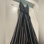Black & White Striped Pinstripe Paperbag Waist Jumpsuit Photo 2