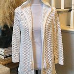 J.Jill Romantic Boho White Cotton Linen Blend Knit Cardigan Size Small Photo 1