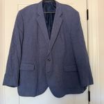 Stafford Men’s Chambray Blue Blazer Size 52 Reg Signature Classic Fit Photo 0