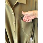 Jones New York Long Sleeve Belted Button Up Shirt Dress Green Women's Size 12 Photo 4