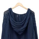 Aritzia Wilfred Free Cotton Open Knit Hoodie Sweater Navy Blue Sz Large Slouchy Pullover Photo 5