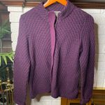 Habitat  Clothes To Live In‎ Purple Black Knit Zip Front Cardigan Sweater Size XS Photo 0