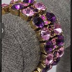 Pink Purple Goldtone Stretch Bracelet Photo 1