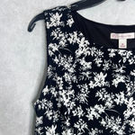 Dress Barn Black Floral Sleeveless Scoop Neck Jersey Banded Waist Dress Sz 10 Photo 3