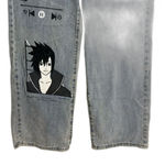 Naruto sasuke kakashi anime custom oversized baggy denim jeans size 29 Blue Photo 2