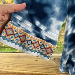 John Mark  Women's Embroidered V-Neck Tunic Top Blue Tie Dye Size L Photo 5