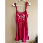 Madison & Max Intimates Red Floral Embroidered Satin Slip Nightgown Small Photo 2