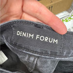 Denim Forum Black The Yoko High Rise Slim Fit Jeans 24 Raw Hem Button Fly Casual Photo 11