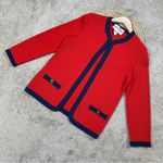 Castleberry Women’s Vintage Cardigan Knit Sweater Longsleeve in Red Size 8 Photo 1