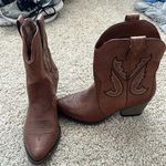 MIA  Brown half calf/ankle cowgirl boot Photo 0