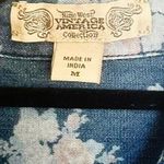 Nine West  Floral Denim Button Down Shirt Womens Size Medium Blue Photo 6