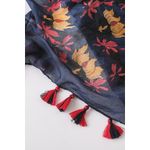 NEW Boho Butterfly Design Tasseled Rectangle Soft Chic Scarf Large Blue Pink Photo 7