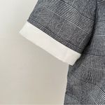 Dorothy CAREER Gray Checkered Women's Blouse top LARGE PETER PAN NECKLACE NWOT White Photo 6