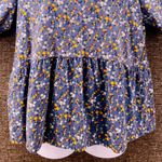 Denim And Co Womens Peplum Top Size 1X Prairie Floral Bohemian Festival Indie Blue Photo 3