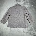 Chico's Blazer Womens Medium Black White Marled Open Frayed Casual Preppy Neutral Photo 2