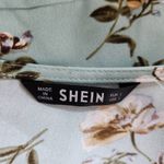 SheIn Green Floral Crop Top with Open Tie Back Size Large Green Floral Top Photo 5