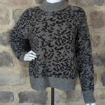 John + Jenn   Women's Cozy Pullover Mock Neck Leopard Knit Sweater Top Size‎ XS Photo 0