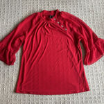 eight eight eight Zero 2 Eight Womens Medium M Red Long Sleeve Blouse High Neck 3/4 Sleeve Photo 0