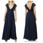 Jenny Yoo NWT Faye Chiffon Maxi Dress Navy Bridesmaid Gown Women’s Size 0 Photo 1