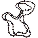 Vintage Multicolor Beads Necklace Long Purple Red Blue Gold Tone Jewelry u Photo 0