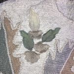 Vintage popcorn knit oversized floral appliqué 3 Photo 3