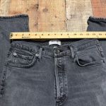 AGOLDE Women's Black Wash Denim 90s Pinch Waist Crop Jeans Sz 26 Button Fly Photo 3
