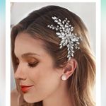 NWOT CZ Bridal Headband Comb Tiara Silver Wedding Hair Accessory Prom‎ Pageant Photo 7