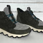 Sorel Kinetic Conquest Boots Size 9.5 Green Gray Waterproof Wool Blend Photo 0