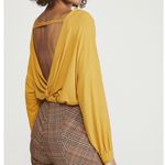 Free People Shimmy Shake Open Twist Back Top/ Sweater in Gold, Size S New w/Tag Photo 8