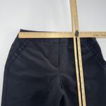 Adrianna Papell Pants Womens 6 Black Ruffle Pockets Straight Leg Office Career Photo 4