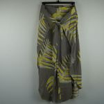 Patagonia Garden Island Hemp Wide Leg Pants Womens M Linen Leaf Print Tie Waist Photo 2