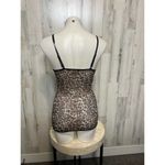 Leopard Mesh Slip Dress Women’s Size L – Sheer Stretch Cami Mini Dress Brown Size L Photo 2