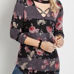Maurice's  Floral cut out strappy neck tunic tee Photo 0