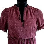 Monteau Los Angeles Swiss Dot Short Sleeve Dress with Necktie – Size Medium Purple Photo 2