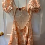 Olivaceous  Orange Ruched Puff Sleeve Mini Dress Photo 1