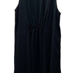 Wilfred  Aritzia 100% Silk Made in Japan Black Chiffon Midi Dress Sleeveless Sz L Photo 0