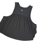 Lululemon Just Pleat It Tank Top 4 Black Cropped Pleated Back Flowy Sheer Photo 1
