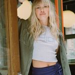 Aerie Rib-Knit Cropped T-Shirt Baby Tee Size Medium Coffe Print Photo 1